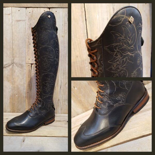 De Niro Boot S8603 Voorbeeld Engraved Black Leather