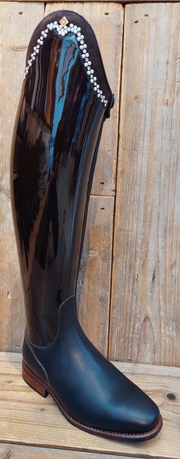 De Niro Boots Rijlaars Bellini Patent Brown met Camasico, Stones & Pearls 
