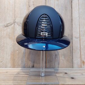 KEP Italia Cromo 2.0 Polisch Metal Blauw Polo Klep, Voor+Achteren Grill Textile Beige Kinband