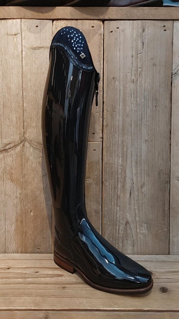 De Niro Boot Bellini Patent Blue Swarovski 38 MA S