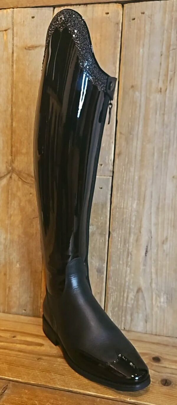 De Niro Boots Bellini Black Patent Custom GGLS83 Swarovski 39 MA S - Afbeelding 2
