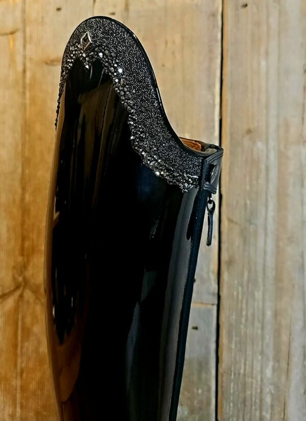 De Niro Boots Bellini Black Patent Custom GGLS83 Swarovski 39 MA S