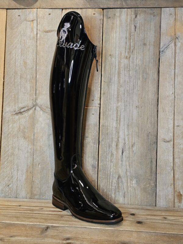 De Niro Boot Bellini 39 A XS Patent Black Logo/Foto Swarovski Custom