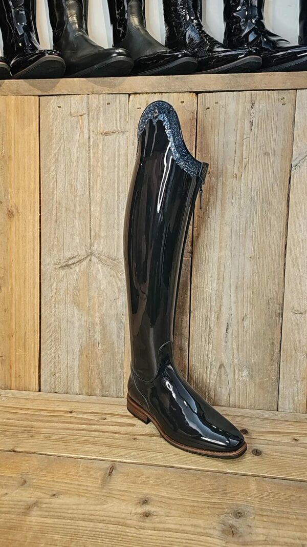 De Niro Boot Bellini Patent blue Rondine Swarovski fabric + GGL83 Shade 39 A S