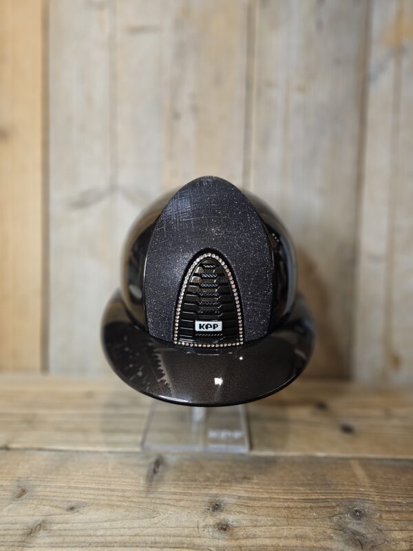 KEP Italiä Cromo 2.0 Polish Metal Brown Polo Visor Frame Swarovski Vintage Rose front Galassia Chocolat panel Chinstrap Brown Leather SHELL M LIMITED EDITION LAST ONE