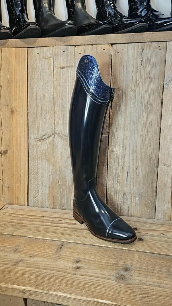 De Niro Boot Bellini Brushed Blue Lisa top Gala Leather & Crystal Fine Rock 41 MA M