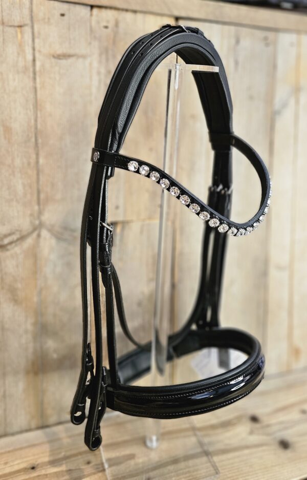 Otto Schumacher Double Bridle artnr: 9050 61 Bowbandnr: 2233Crystal(with reins)