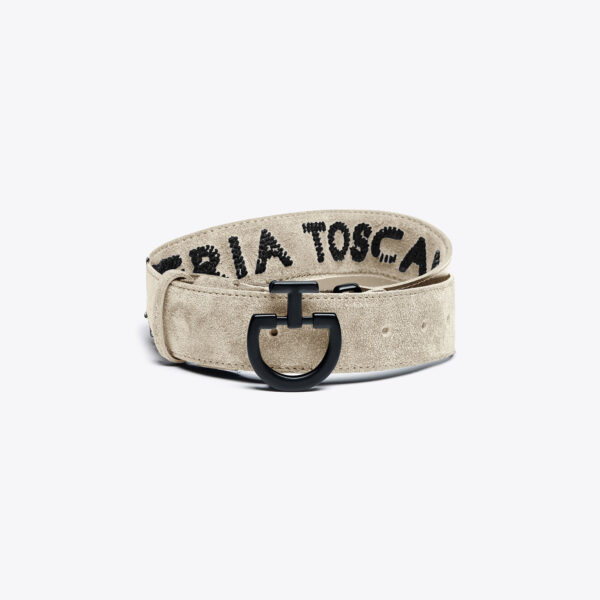 Cavalleria Toscana Womens Suede Belt With Tufted Logo COL:1C00