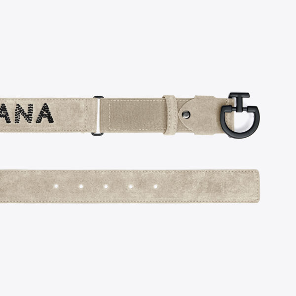 Cavalleria Toscana Womens Suede Belt With Tufted Logo COL:1C00 - Afbeelding 2