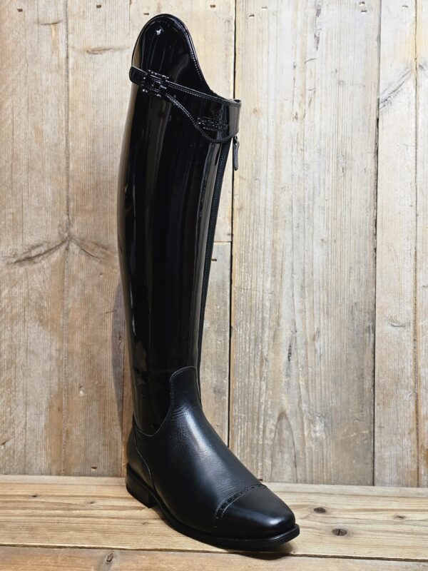 De Niro Boot Bellini Patent Black Vasari strap BLack details 40 MA S