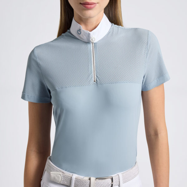 Cavalleria Toscana Perforated Jersey Inserts S/S Competition Shirt col:5Q00 & 7O00 - Afbeelding 3