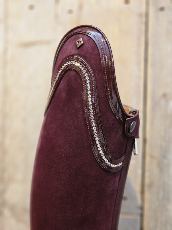 De Niro Boots Bellini 37 Camosico Burgundy/ Bordeaux G28 Aurora top Frame & Swarovski Silk details 37 MA S
