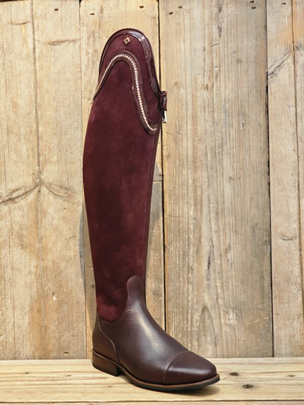 De Niro Boots Bellini 37 Camosico Burgundy/ Bordeaux G28 Aurora top Frame & Swarovski Silk details 37 MA S - Afbeelding 2