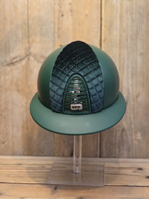KEP Italiä Cromo 2.0 Textile Jaguar Green Polo Visor Milano Velvet Shine Green & Swarovski Green Frame Shell M