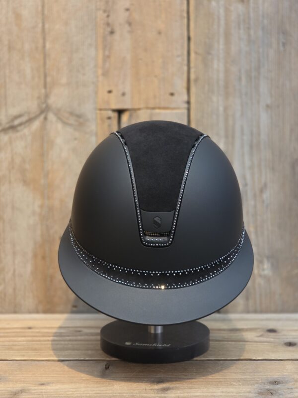 Samshield Miss Shield 2.0 Matt Black, Trim, Blazon Full Swarovski Jet Hematite NEW Tiara Frontal band Shell L