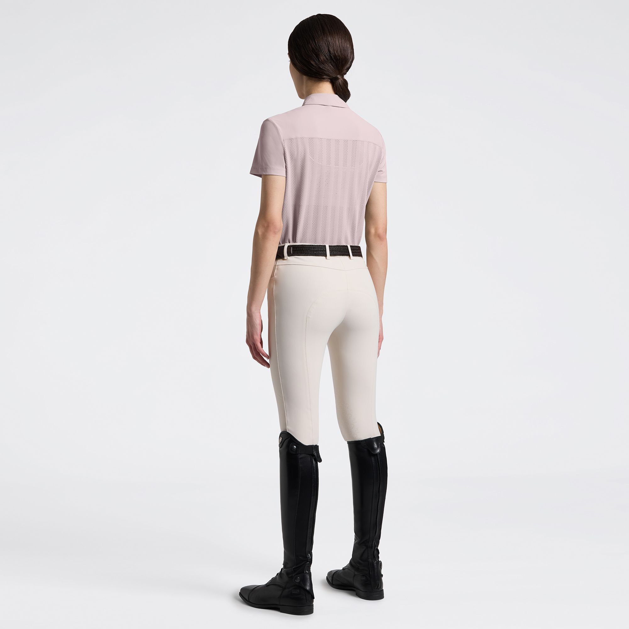 Cavalleria Toscana Jacquard Jersey w/Insert S/S Training Polo COL:2M00 Violet Ice - Afbeelding 3