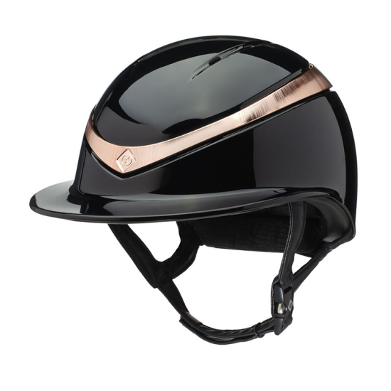 Charles Owen Halo Glossy Black Rosegold