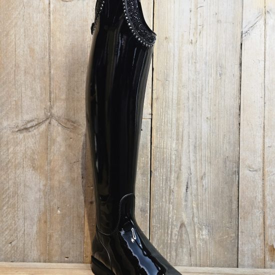 de niro boot volta black patent rondine crystal fine rock swarovski