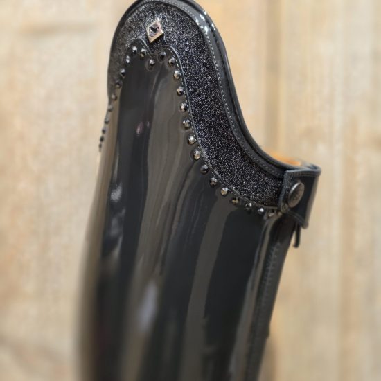 de niro boots bellini patent grey swarovski jet hematite