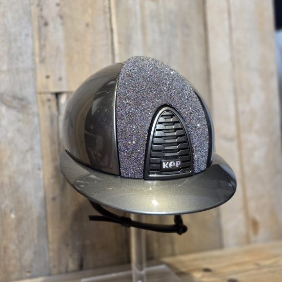 kep italia metal olive green vanity front panel swarovski gold chinstrap gold cristalli logo shell m