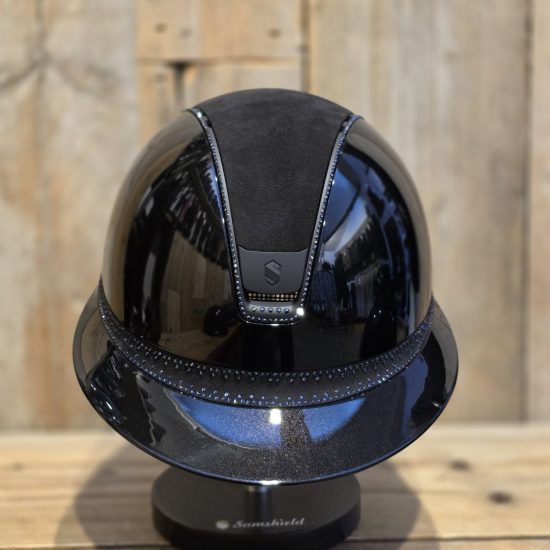 samshield miss shield glossy black tiara frontal band full swarovski trim