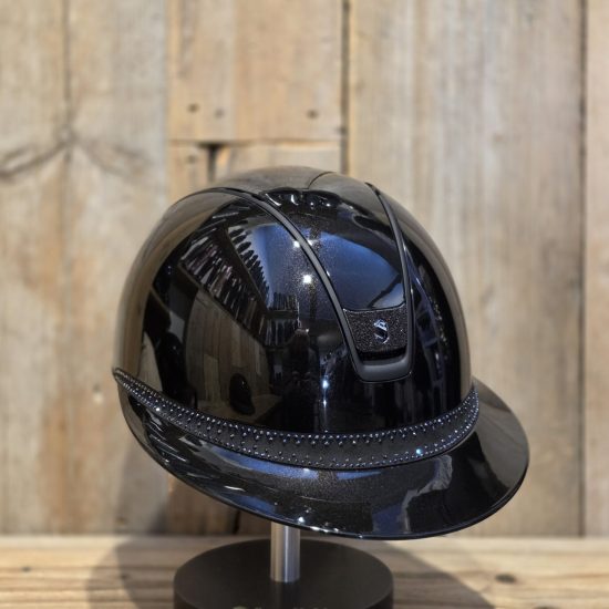 samshield miss shield tiara frontal band matt trim blazon crystal fabric black