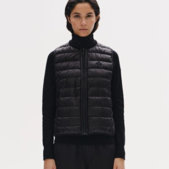 trolle down vest flower black reversible